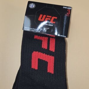 UFC Men's Black and Red Socks, 3 Pr
